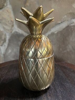 Vintage IKEA Brass Pineapple Goblet with Lid